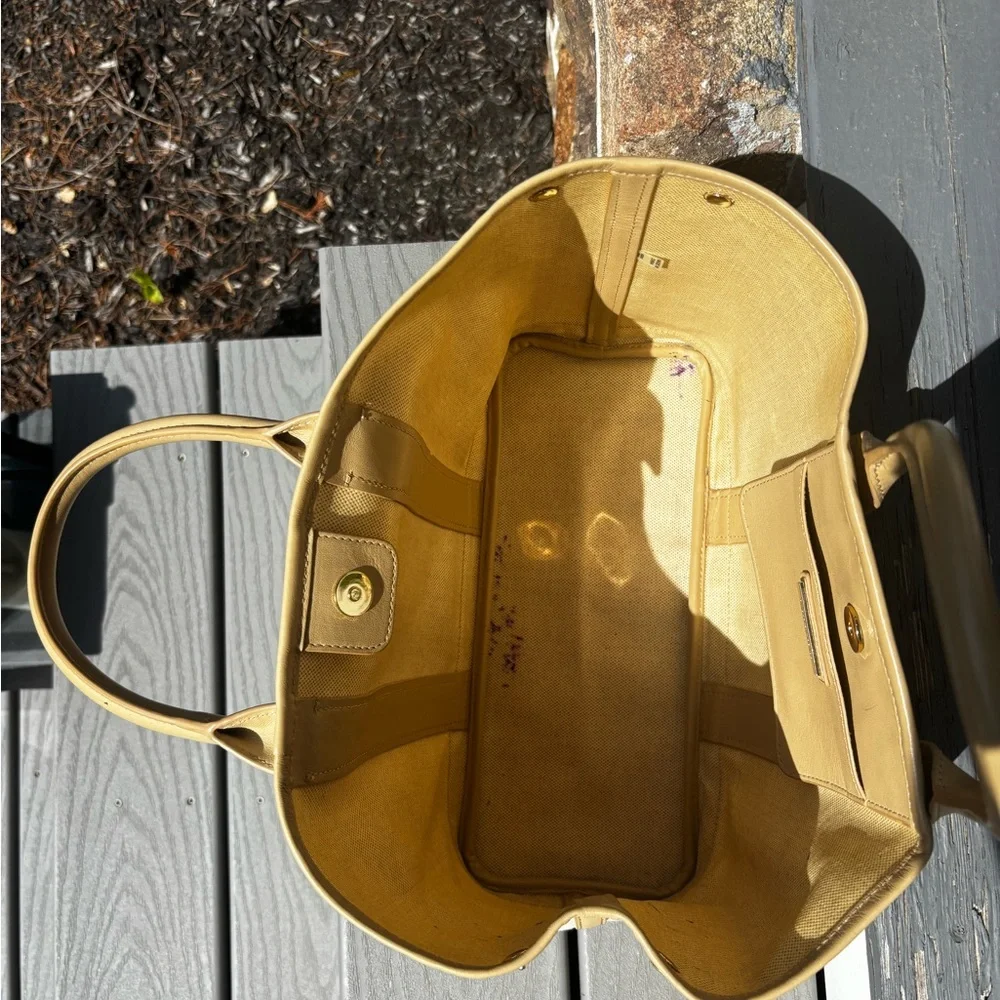 Tory Burch Beige and Tan Canvas Brooke Tote Bag - Picture 7 of 9